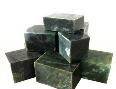 Камни для бани Нефрит форма куб 10 кг