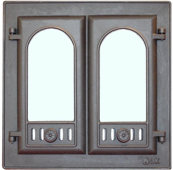 Дверца каминная 2-х створчатая 300 LK (500х500)