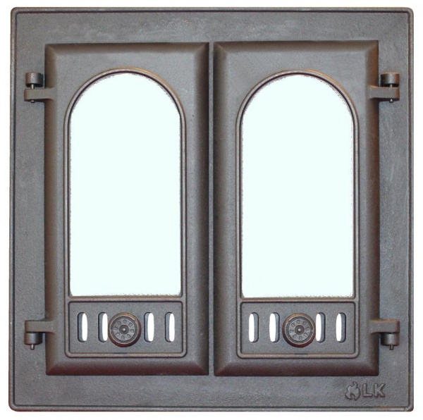 Дверца каминная 2-х створчатая 301 LK (410х410)