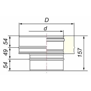 Переходник моно-термо D=115, нерж AISI 321 0,5мм / AISI 304, Вулкан
