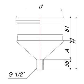 Конденсатосборник D=200, Aisi 321 0.8мм (матовая), Вулкан