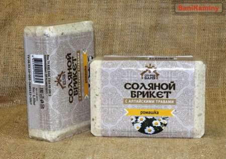 Соляной брикет "Соляная баня" с Алтайскими травами "Ромашка" 1,35 кг