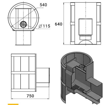 Печь для бани Везувий Лава 16 (Панорама "М")