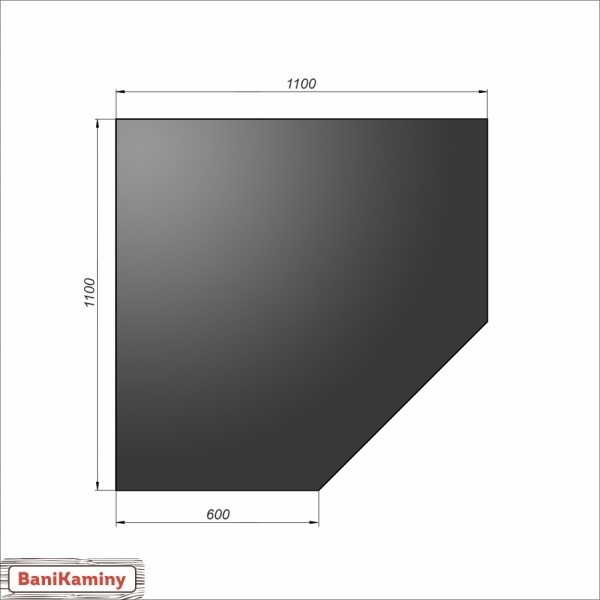 Лист напольный угловой Везувий, 2мм, черный 1100*1100*2