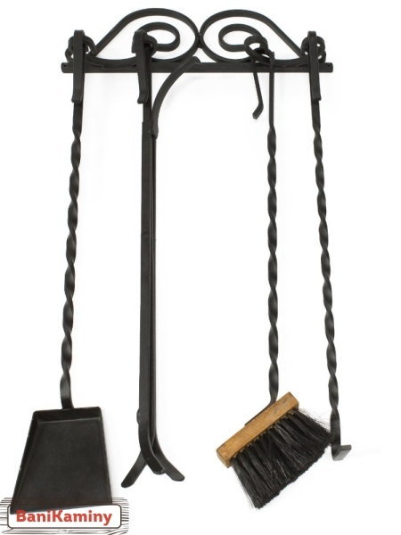Каминный набор Настенный 4 предмета, чёрный