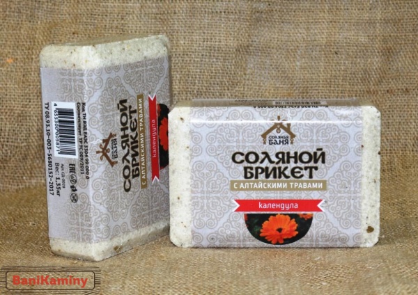 Соляной брикет "Соляная баня" с Алтайскими травами "Календула" 1,35 кг