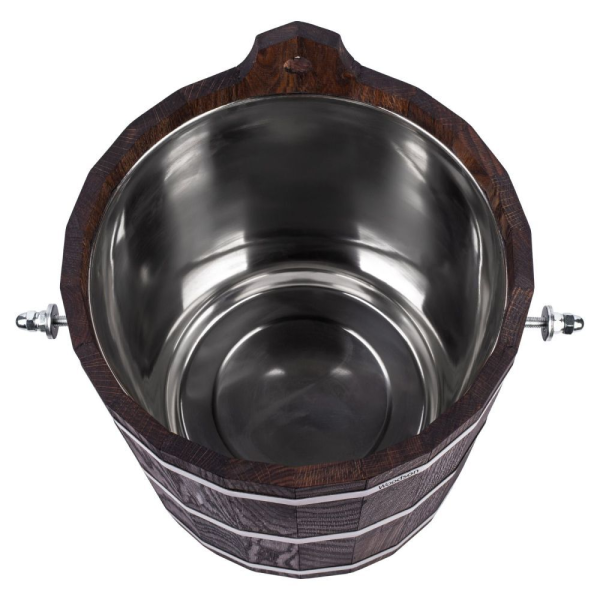 Обливное устройство Woodson с нержавеющей вставкой, 20л., дуб в тёмном