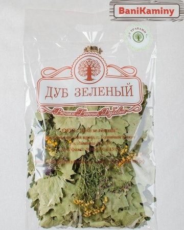 Веник из дуба ЭКСТРА с букетом трав (в упаковке)