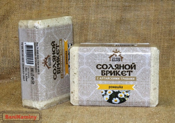 Соляной брикет "Соляная баня" с Алтайскими травами "Ромашка" 1,35 кг