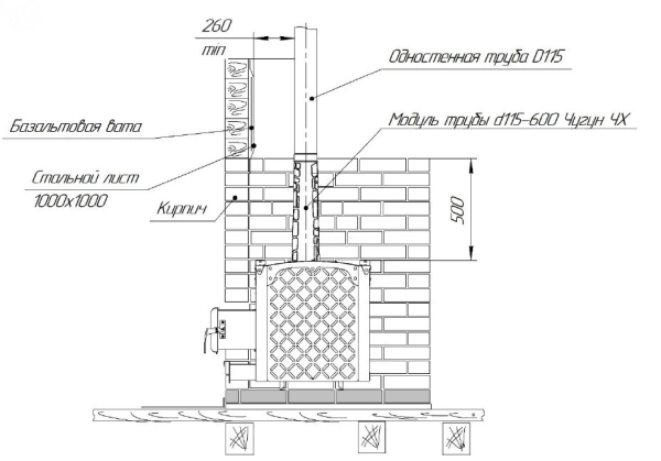 Модуль трубы d115-600 Чугун ЧХ