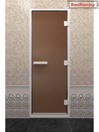 Дверь ХАМАМ БРОНЗА МАТОВАЯ 1900*800 6мм DoorWood (коробка алюминий)