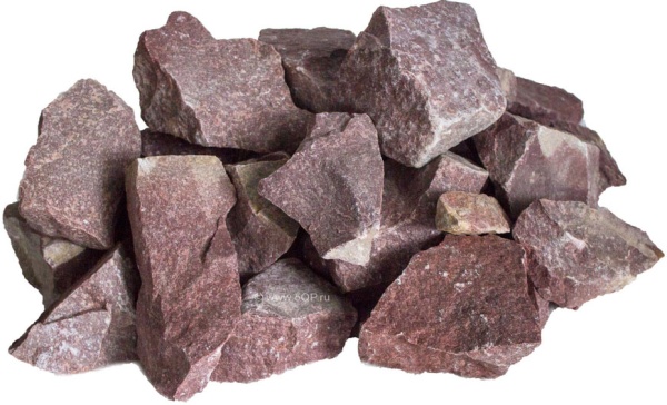 Камни для бани Кварцит малиновый 20 кг