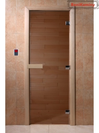 Дверь для сауны БРОНЗА 2000*800 8мм DoorWood (петли левые)