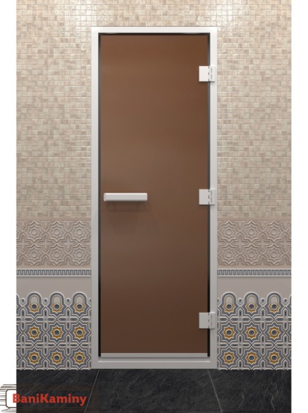 Дверь ХАМАМ БРОНЗА МАТОВАЯ 1900*700 6мм DoorWood (коробка алюминий)